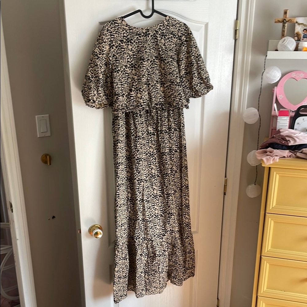 ASOS Maternity Black and Cream Patterned Dress